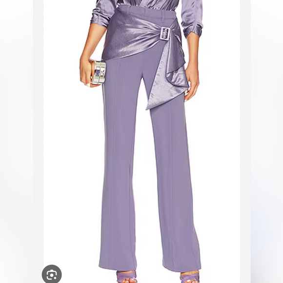 CINQ A SEPT Kent Pant in Lilac Grey from Revolve. Size 4. Wide leg lilac trouser - Picture 1 of 10
